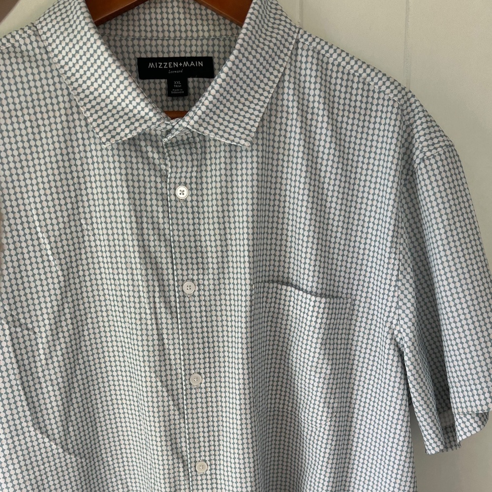 Mizzen + Main Leeward Shirt Men's 2XL Short Sleeve Button up Trim Fit Shirt